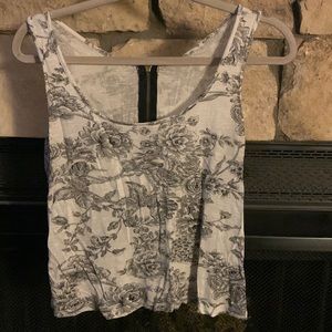 White & Black Sheer Blouse